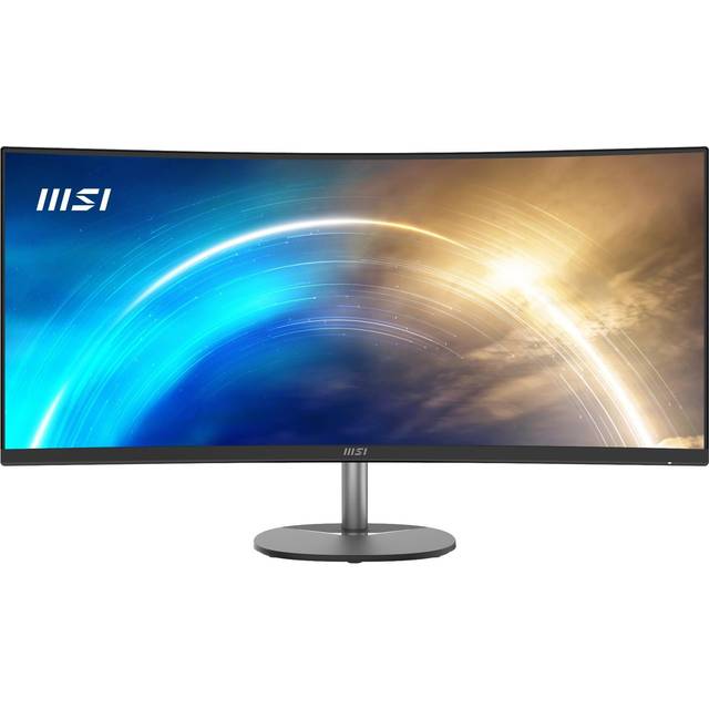 MSI Pro MP341CQ 34 tum böjd stationär skärm UWQHD - 1500R VA-panel, 3 440 x 1 440, 100Hz, ögonkomfort, sRGB 116%, HDR-ready, inbyggda högtalare, justerbar lutning - HDMI, DisplayPort