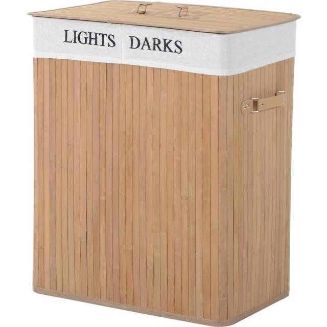 52Lx32Wx63H cm Bamboo Laundry Basket Collapsible Hamper Organizer Clothes Washing Bin Storage Box W/Lid - Home Living | TJ Hughes