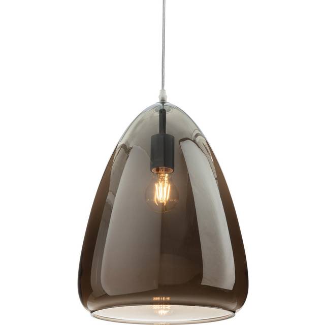 Firstlight Willis Modern Style 25cm Pendant Light in Chrome and Smoked Glass