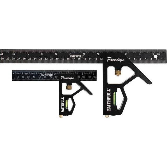 Faithfull Prestige Combination Square Twin Pack 150mm (6in) & 300mm (12in)