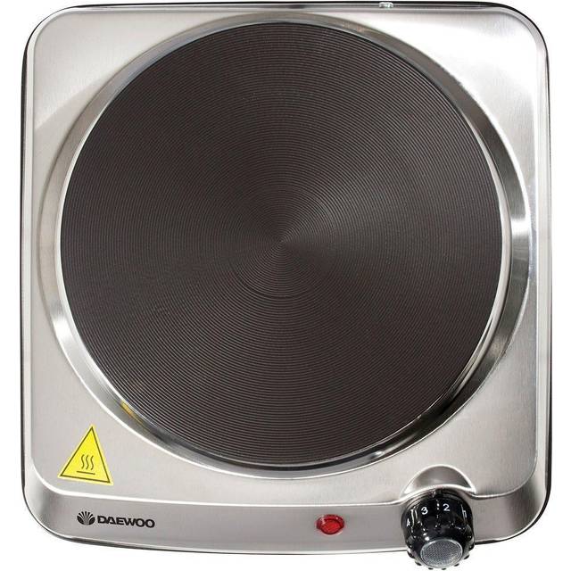 Daewoo SDA1731 Single Solid Plate Table Top Hob in Stainless Steel