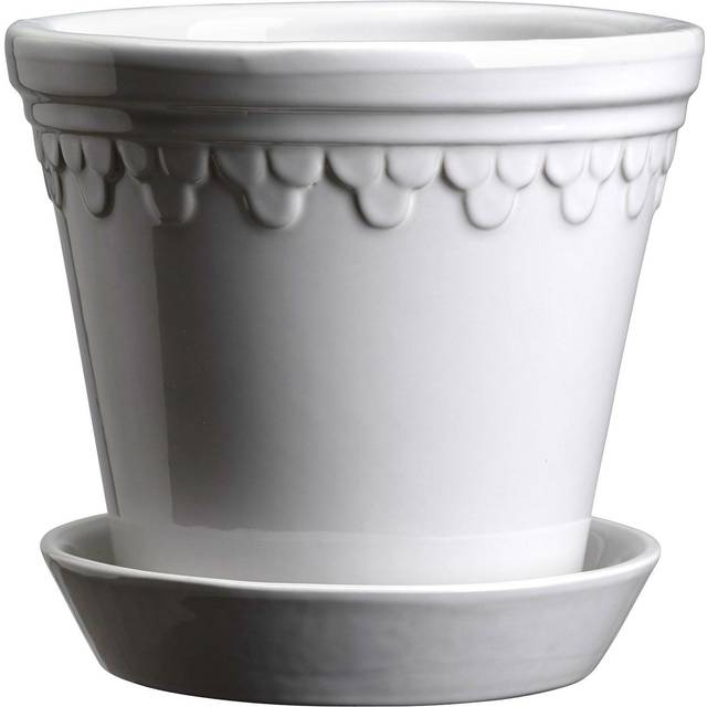 Bergs Potter Köpenhamn kruka glaserad Ø16 cm Mineral White - Vit