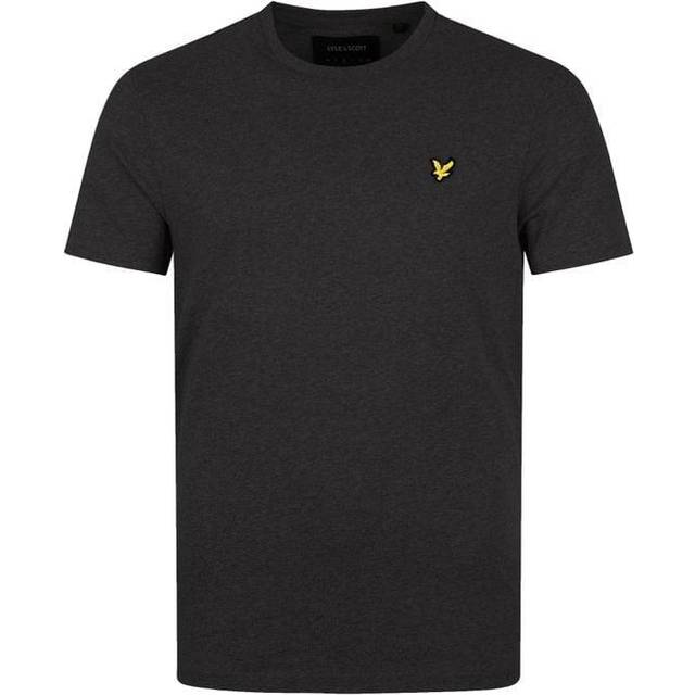 Lyle & Scott Mens Branded Chest Logo Charcoal Marl T-Shirt - Size Large