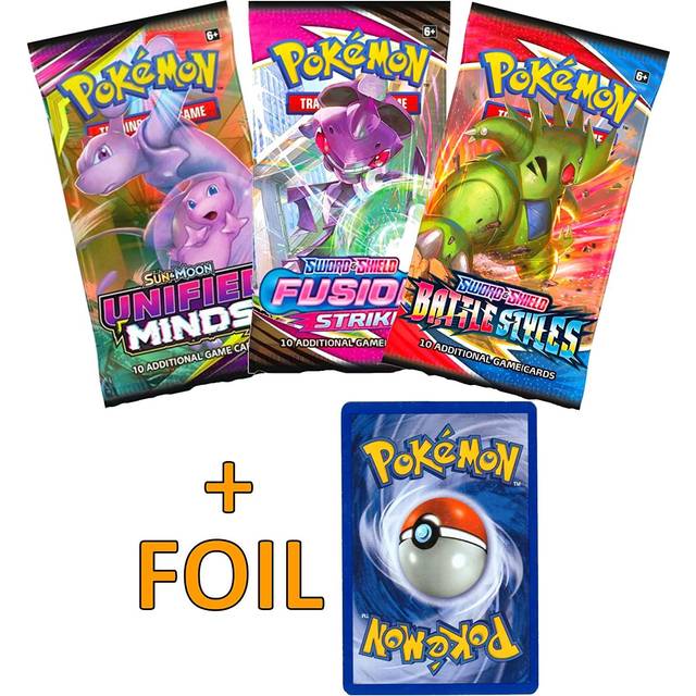 Pokemon TCG: 3 Booster Packs & 1 Random Foil | Includes 3 Blister Packs of Random Cards & 1 Individually Packed Holofoil Promo Card  097712556710