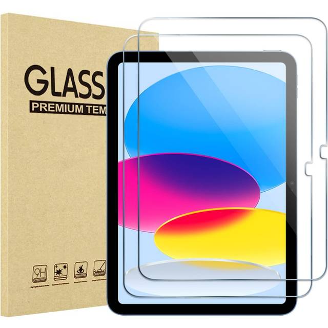 ProCase 2 delar skyddsfilm för iPad 11 (A16) 11 tum 2025/iPad 10 generationen 10,9 tum 2022, 9H härdat glas skärmskyddsfilm skyddsglas - klar