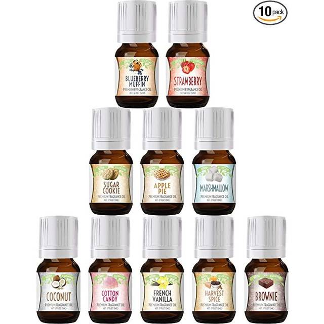 Good Essential Sweet Scents Fragrance Oil Set - 10 Pack Essential Oils for Halloween  Diffuser & Candle Making - Cotton Candy Essential Oil  Marshmall