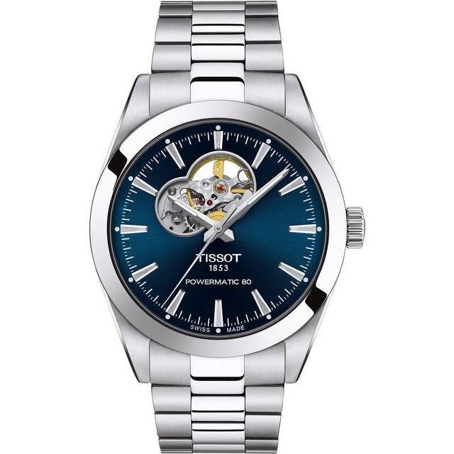 TISSOT Gentleman Open Heart 40MM BLU Dial Men's Watch T127.407.11.041.01 / T1274071104101 - Blue - 40 mm