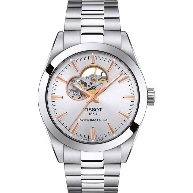 TISSOT Gentleman Open Heart Silver Dial Men's Watch T127.407.11.031.01 / T1274071103101 - 40 mm