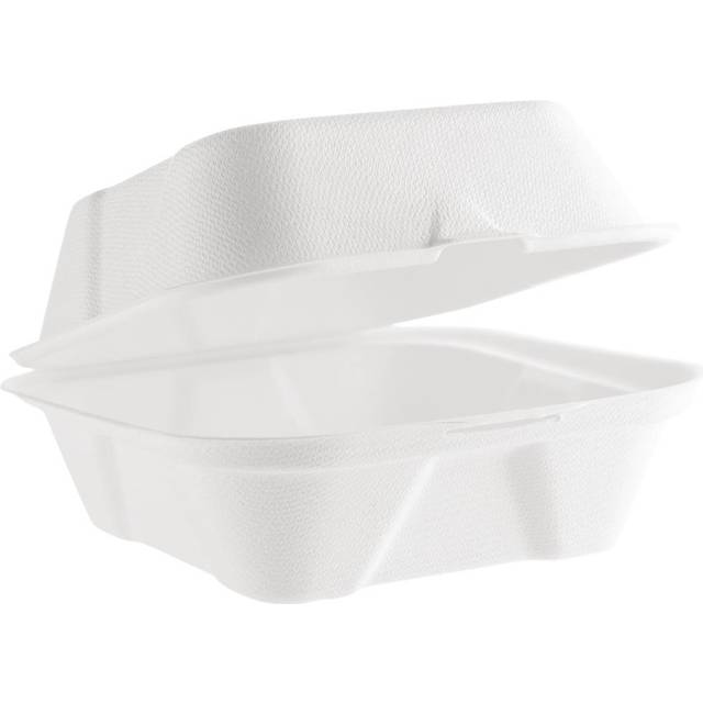 Vegware Bagasse Takeaway Boxes 6 inch White (Pack of 500)