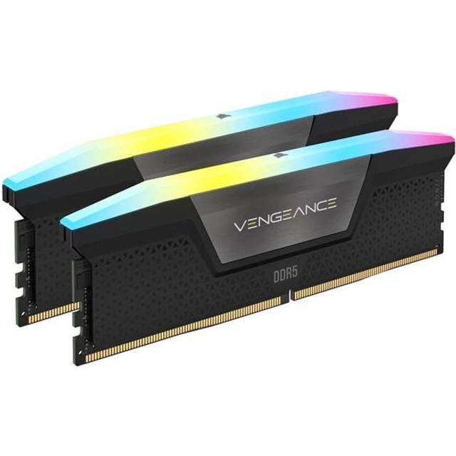 CORSAIR VENGEANCE RGB DDR5 32GB (2x16GB) DDR5 6000MHz CL30 AMD EXPO Intel XMP iCUE Kompatibelt datorminne – Grå (CMH32GX5M2B6000Z30K)
