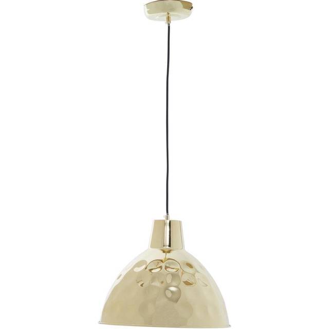 Interiors by Premier Leni Gold Finish Hammered Pendant Light 35cm - One Size
