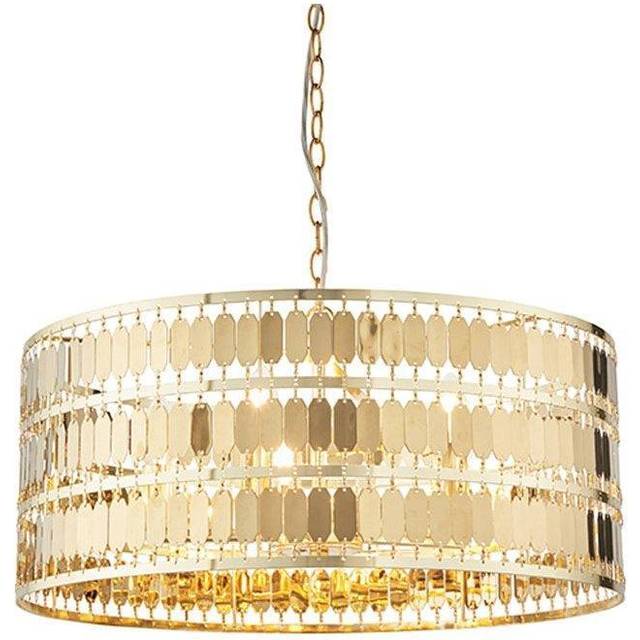 Endon Eldora - 5 Light Round Ceiling Pendant Gold Effect Plate, E14