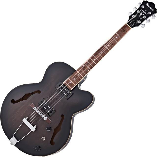 Ibanez AF Artcore 6-String Hollow-Body Electric Guitar (Transparent Black Flat, Right Handed)