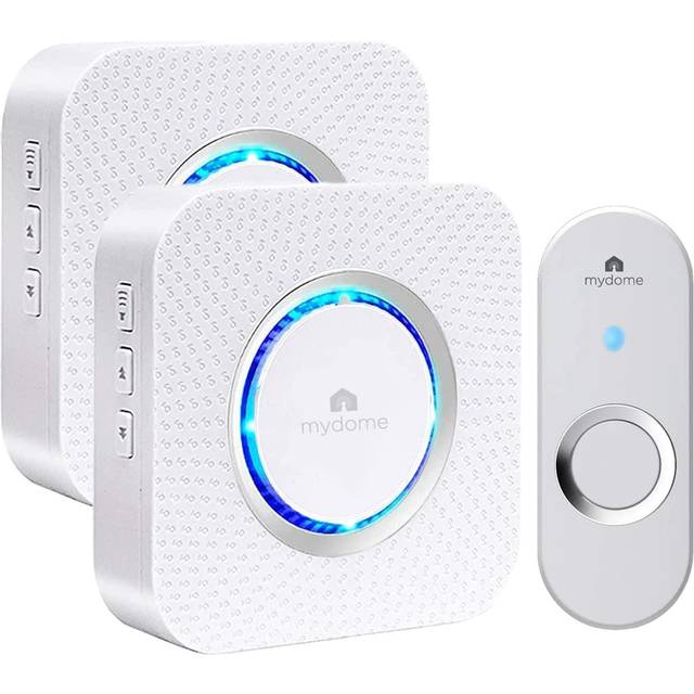 Arctic Square II Wireless Doorbell with LED Indicator - Arctic White