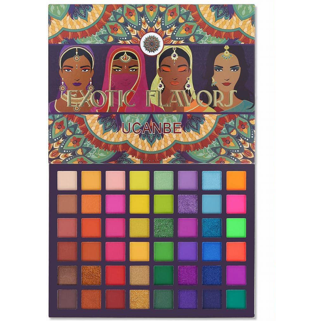 EXOTIC FLAVORS Neon Eyeshadow Makeup Palette - 48 Colorful High Pigmented - Rainbow Matte Shimmer Glitter Eye Shadow Make Up Pallet Gift Set