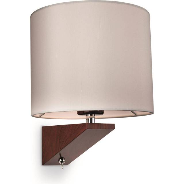 Firstlight Alpine Modern Style Wall Light with On/Off Switch Cream and Dark Walnut