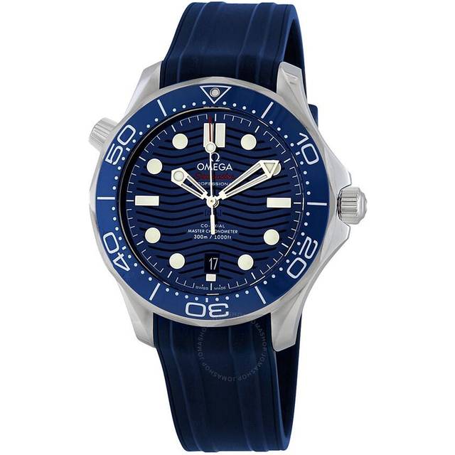 Omega Blue Stainless Steel Seamaster 300M 210.32.42.20.03.001 Automatic Men's Wristwatch 42mm