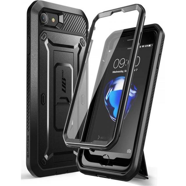 SUPCASE Unicorn Beetle Pro för iPhone SE 2022 fodral/iPhone SE 2020 fodral/iPhone 8 fodral/iPhone 7 fodral, heltäckande inbyggt skärmskydd fodral (svart)