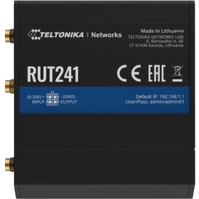 Teltonika RUT241 - Trådlös router - WWAN - 802.11b / g / n (4G / LTE) - 2,4 GHz - DIN-monterbar på skena