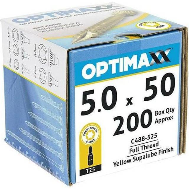 Optimaxx TX Countersunk Passivated Wood Screw - 5 x 50mm - Pack of 200