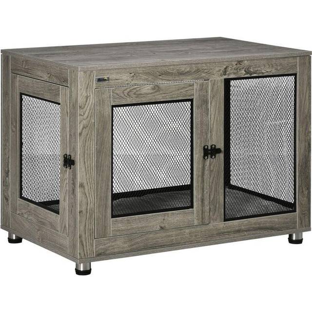 PawHut Pet Crate End Table w/ Soft Washable Cushion for Lage Medium Small Dogs - Grey | TJ Hughes