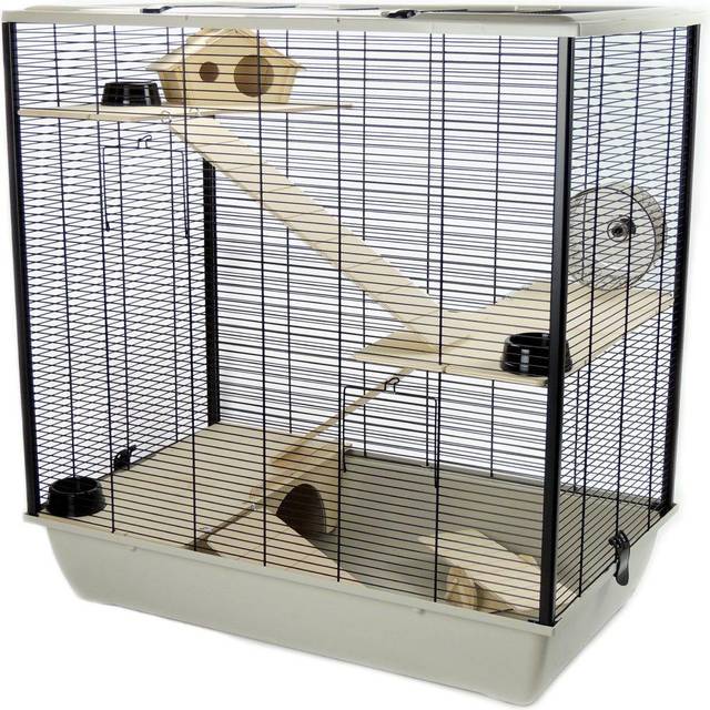 Little Friends The Plaza 3-Tier Small Animal Cage - Grey, Grey