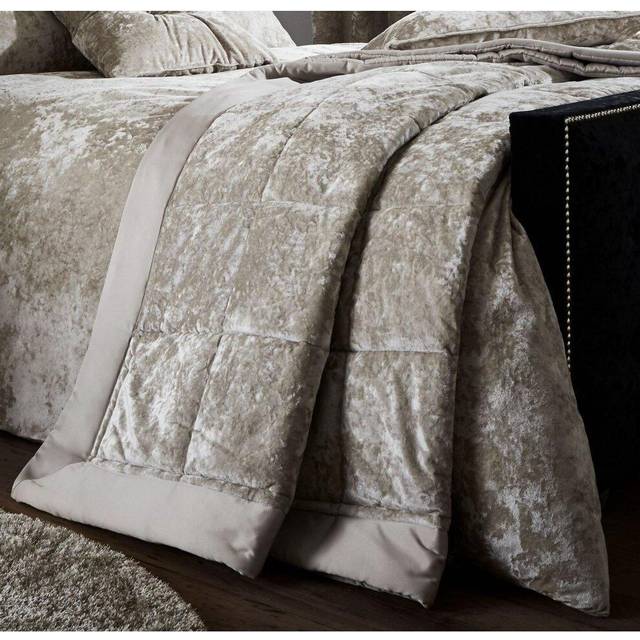 Crushed Velvet Bedspread - Natural