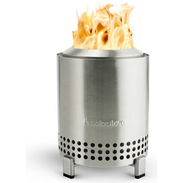 Mesa Tabletop Fire Pit with Stand Low Smoke Outdoor Mini Fire for Urban Suburbs Fueled by Pellets or Wood Safe Burning Stainless Steel With Travel Bag