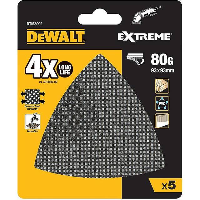 DeWalt Extreme 4X Life Mesh Delta Sanding Sheets 80g Pack of 5