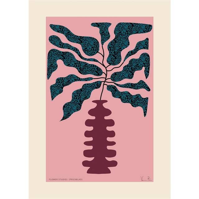 Paper Collective Flower Studies 01 (Prickblad) poster 50x70 cm - Rosa
