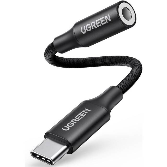 UGREEN USB-C till Aux 3,5 mm adapterkabel hona, 10 cm - Space Grey