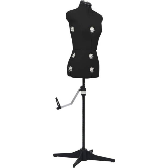 vidaXL Adjustable Dress Form Female Black S Size 33-40