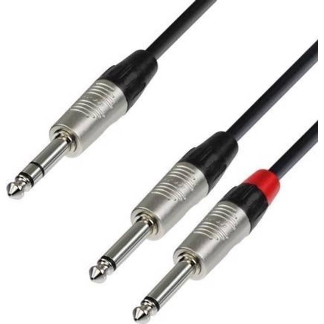Adam Hall 4 Star Series Rean instrumentkabel 2 x 6,3 mm kontaktdon på 2 x 6,3 mm monoklok 3 m