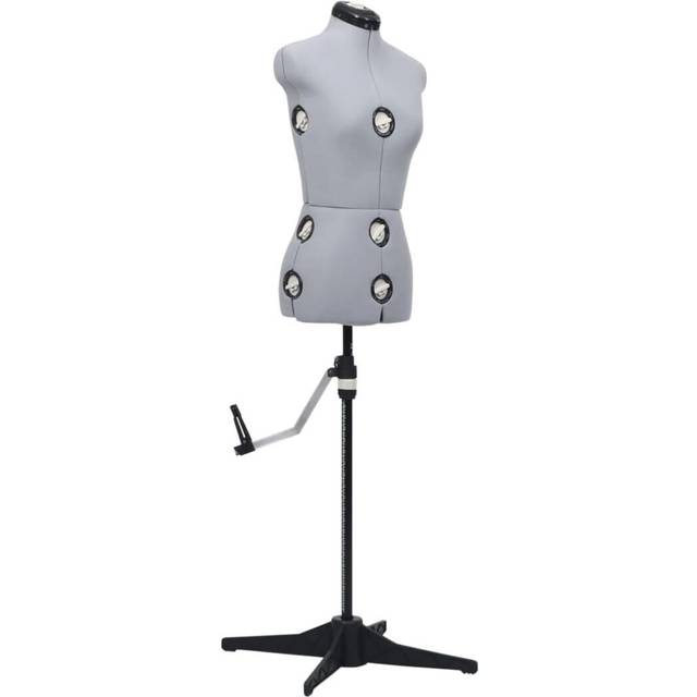 vidaXL Adjustable Dress Form Female Grey S Size 33-40