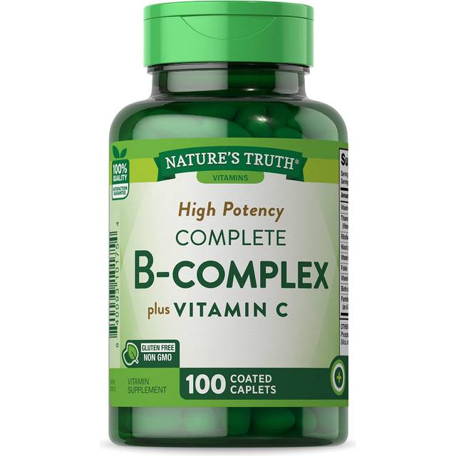 Nature's Truth  Complete B-Complex Plus Vitamin C  High Potency  100 Coated Caplets