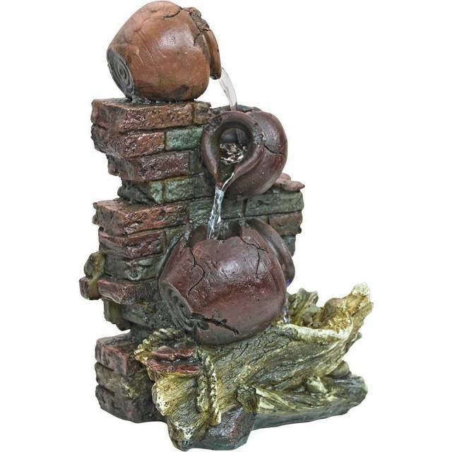 Villa La Piccolina Cascading Urns Illuminated Tabletop Fountain