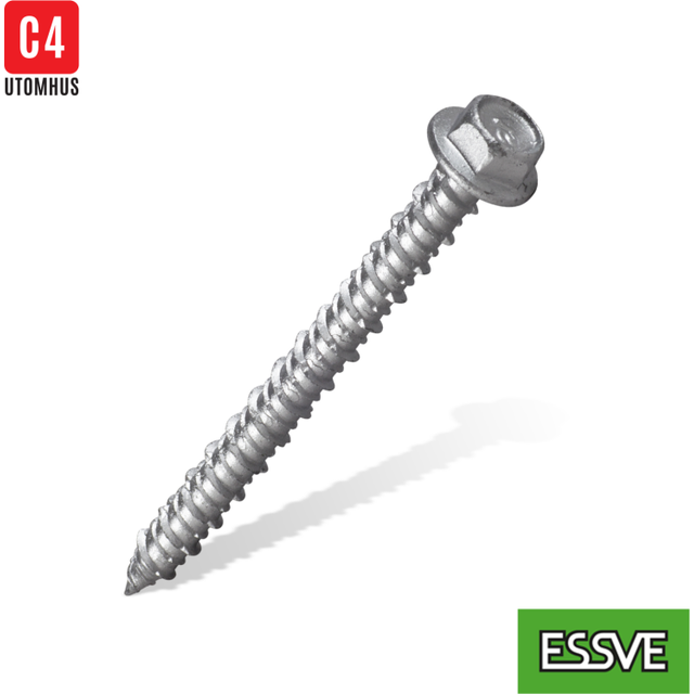 Betongskruv ECS-HF Sexkantshuvud Med Fläns Corrseal C4 7,5(6)x80mm 100st Essve