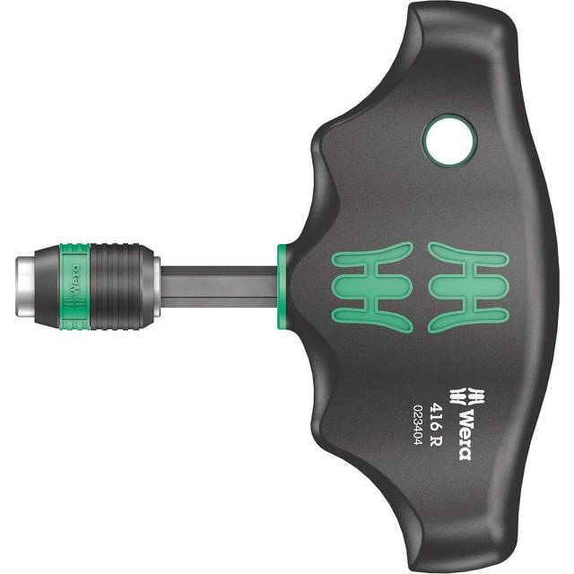 Wera 416 R Rapidator T-handle Magnetic 1/4 Hex Screwdriver Bit Holder, 023404