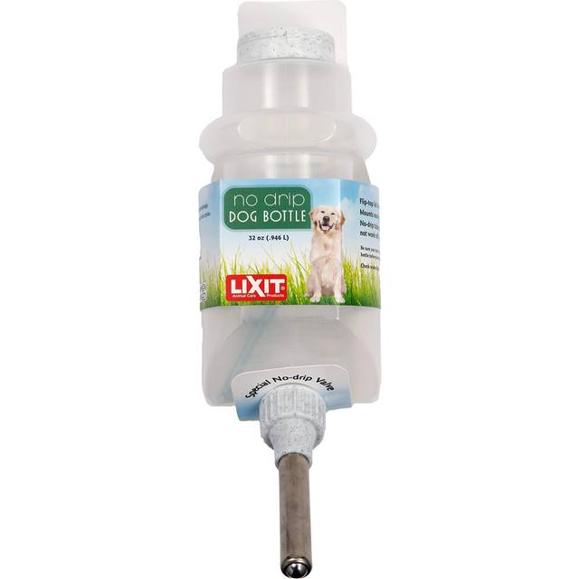 Lixit Top Fill NO-Drip Water Bottles for Dogs. (32 FL Oz (Pack of 1), White)