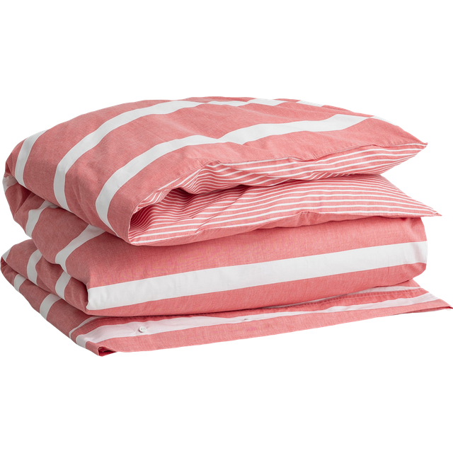 Gant Home - Oxford Stripe Påslakan Bright Red 220x220 Cm - Klarröd