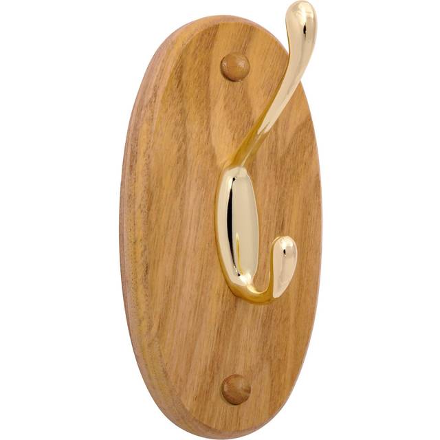 Design House 561217 Dalton Double Robe Hook  Wood Construction  Honey