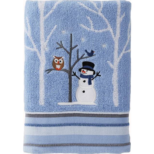 SKL Home Christmas/Gift Winter Friends Snowman Bath Towel, Blue