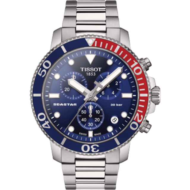 Tissot Men&apos;s Stainless Steel Chronograph Seastar 1000 Watch