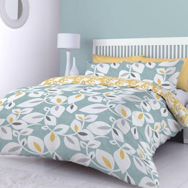Inga Leaf Duvet Cover Teal King