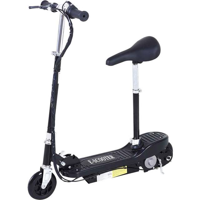 HOMCOM Kids Foldable E Scooter Electric 120W Toy with Brake Kickstand - Black, Black