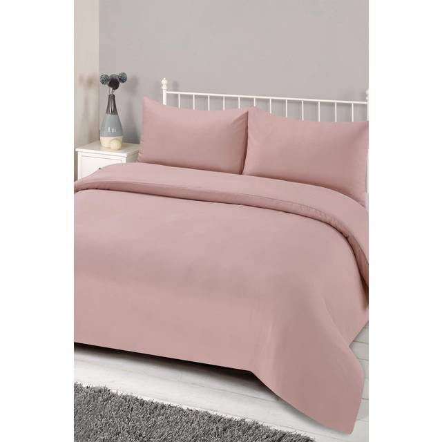 Plain Dyed Bedding Set - Blush / Double - Pink
