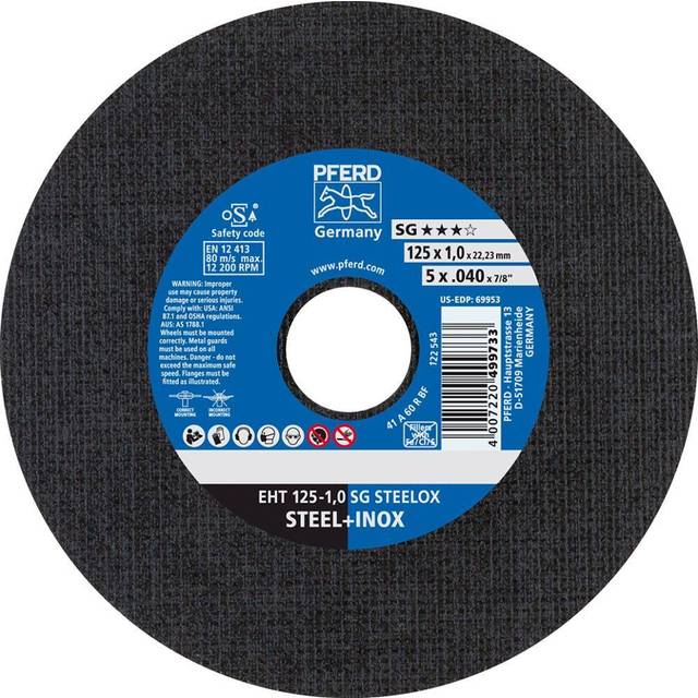 Trennscheibe SG STEELOX D125x1,6mm - 25 ST, ger.INOX Bohr.22,23mm PFERD