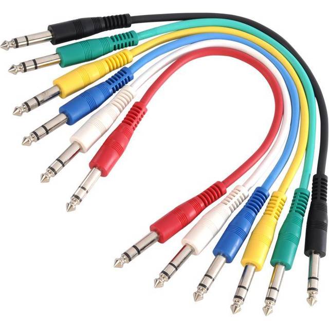 Adam Hall 3 STAR Balanced Set of 6 1/4" Jack TRS Patch Cables 15cm
