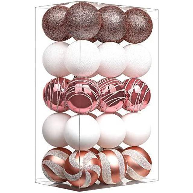 SHareconn Christmas Baubles 30pcs 60mm Ornaments,Shatterproof Balls Hanging Decorations for Christmas Tree, Colored Christmas Decoration Baubles