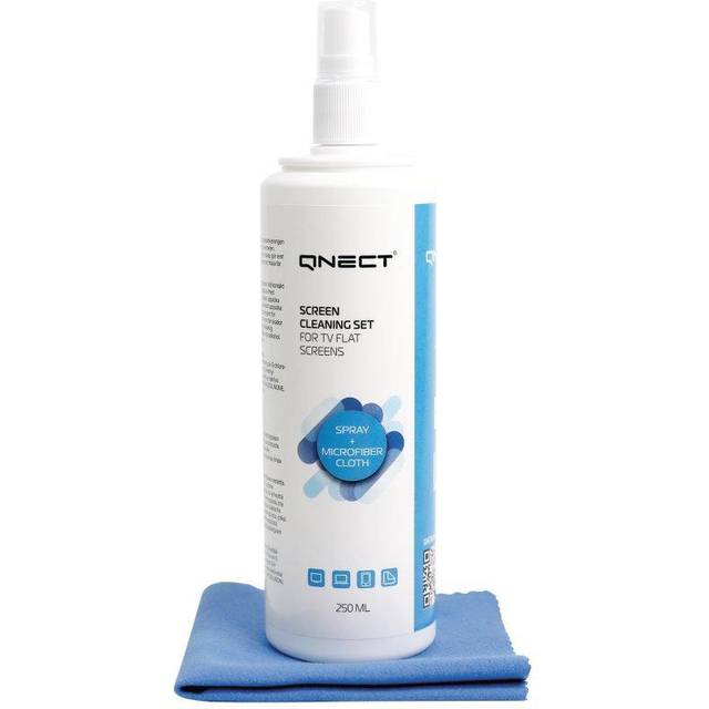 Qnect skärmrengöring – spray 250 ml med mikrofiberduk